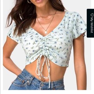 Motel Rocks Raeto Top in Pretty Petal Green